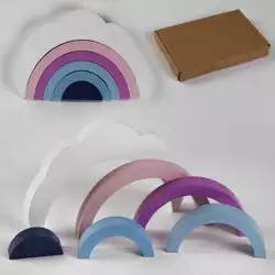 Логічна гра С 47864 (42) дерев’яна, пірамідка "Райдуга та хмаринка", 6 елементів, в коробці Логічна гра С 47864 (42) дерев’яна, пірамідка "Райдуга та хмаринка", 6 елементів, в коробці