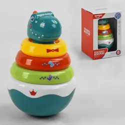 Пірамідка НЕ 0298 (36) неваляшка, 3 кільця брязкальця, гризунок, в коробці Пірамідка НЕ 0298 (36) неваляшка, 3 кільця брязкальця, гризунок, в коробці