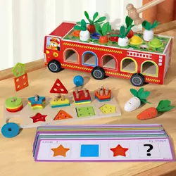 Машина логічна C 68271 (12) дерев`яна, стукалка, гра “Грядка з морквинками”, сортер, знімні ігрові панелі, картки із завданнями Машина логічна C 68271 (12) дерев`яна, стукалка, гра “Грядка з морквинками”, сортер, знімні ігрові панелі, картки із завданнями