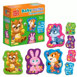 гр Пазли картонні з грою "Лісові звірі" VT1722-26 укр (28) "Vladi Toys" гр Пазли картонні з грою "Лісові звірі" VT1722-26 укр (28) "Vladi Toys"