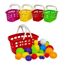 гр Кошик з ручкою, з фруктами+кульки 010/10 (10) "Bamsic" гр Кошик з ручкою, з фруктами+кульки 010/10 (10) "Bamsic"