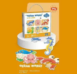 Пазли 88768 (60/3) 39 елементів, "Підводні мешканці", 6 тваринок, 6 карток-прикладів, в коробці Пазли 88768 (60/3) 39 елементів, "Підводні мешканці", 6 тваринок, 6 карток-прикладів, в коробці