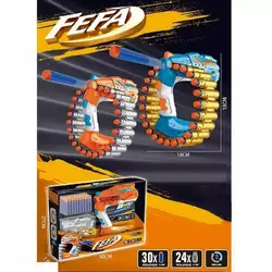 Пістолет AK 9278 A (36/2) 2 кольори, механічний принцип роботи, стріляє м’якими патронами, розбірний магазин, 30 патронів, в коробці Пістолет AK 9278 A (36/2) 2 кольори, механічний принцип роботи, стріляє м’якими патронами, розбірний магазин, 30 патронів, в коробці