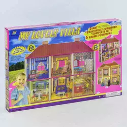Будиночок для ляльок 6983 (6) 2 поверхи, 128 деталей, меблі, в коробці Будиночок для ляльок 6983 (6) 2 поверхи, 128 деталей, меблі, в коробці