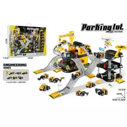 Трек 666-14 (18) 6 металопластикових машинок, гелікоптер, 3 рівні, муляжі оточення, наліпки, в коробці Трек 666-14 (18) 6 металопластикових машинок, гелікоптер, 3 рівні, муляжі оточення, наліпки, в коробці