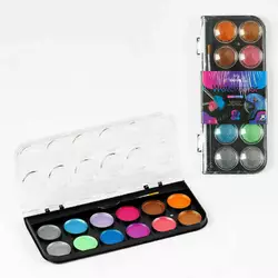 Акварельні фарби C 62070 (144) 12 кольорів, металік, пензлик, в плівці Акварельні фарби C 62070 (144) 12 кольорів, металік, пензлик, в плівці