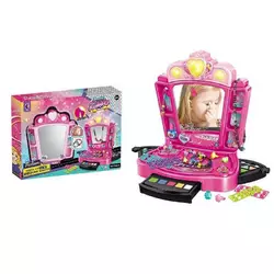 Трюмо YK 6616 (12) на батарейках, музика, підсвітка, косметика, набір для створення прикрас, в коробці Трюмо YK 6616 (12) на батарейках, музика, підсвітка, косметика, набір для створення прикрас, в коробці