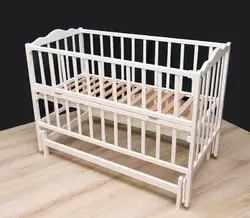 гр Ліжечко дитяче "Анастасія-2" (1) шарнір-підшибник з відкидною боковиною, бук (Білий) гр Ліжечко дитяче "Анастасія-2" (1) шарнір-підшибник з відкидною боковиною, бук (Білий)