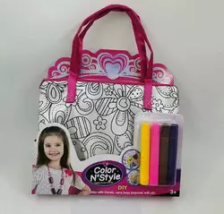 Сумка-розмальовка 613-5 (144/2) текстильна, 4 мініфломастери, застібається на блискавку, на листі Сумка-розмальовка 613-5 (144/2) текстильна, 4 мініфломастери, застібається на блискавку, на листі
