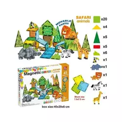 Магнітний конструктор SQ 68002-1 (12) 45 деталей, 5 об’ємних фігурок тварин, в коробці Магнітний конструктор SQ 68002-1 (12) 45 деталей, 5 об’ємних фігурок тварин, в коробці