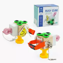 Бізіборд дерев`яний C 64879 (45) дерев’яний куб, 6 міні-ігор, в коробці Бізіборд дерев`яний C 64879 (45) дерев’яний куб, 6 міні-ігор, в коробці