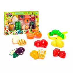 Набір продуктів “Кулінарна фантазія” 77450 (64/2) "WToys", 18 елементів, овочі та фрукти на липучках, дошка для нарізання, ніж, в коробці Набір продуктів “Кулінарна фантазія” 77450 (64/2) "WToys", 18 елементів, овочі та фрукти на липучках, дошка для нарізання, ніж, в коробці