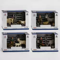 Набор животных Q 9899 X 19 (48/2) "Сельскохозяйственные животные", 4 вида, 9 элементов, 2 животных, фермер, вольер, аксессуары, в коробке Набор животных Q 9899 X 19 (48/2) "Сельскохозяйственные животные", 4 вида, 9 элементов, 2 животных, фермер, вольер, аксессуары, в коробке