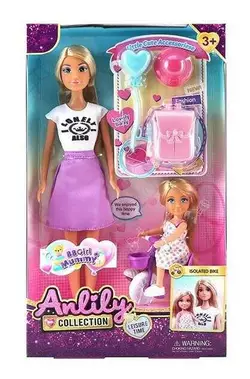 Набір ляльок 616019 (36)2 ляльки, рухомі кінцівки, шарнірні суглоби, аксесуари, велосипед, знімний одяг, в коробці Набір ляльок 616019 (36)2 ляльки, рухомі кінцівки, шарнірні суглоби, аксесуари, велосипед, знімний одяг, в коробці