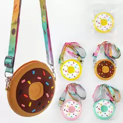 Детская сумочка силиконовая C 50144 (300) "Пончик", 4 цвета, на змейке, 1 отделение, регулируемая ручка