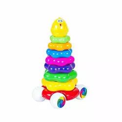 гр Іграшка Піраміда "Каталочка" 019/6 (11) "BAMSIC", висота 30 см, 10 елементів, в сітці гр Іграшка Піраміда "Каталочка" 019/6 (11) "BAMSIC", висота 30 см, 10 елементів, в сітці