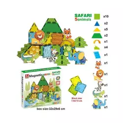 Магнітний конструктор SQ 66001-5 (16) 30 деталей, 5 фігурок тварин, в коробці Магнітний конструктор SQ 66001-5 (16) 30 деталей, 5 фігурок тварин, в коробці