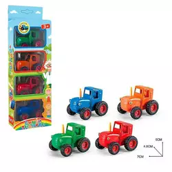 Набір тракторів 56238 (144/2) "Синій Трактор", 4шт, металопластик, в коробці Набір тракторів 56238 (144/2) "Синій Трактор", 4шт, металопластик, в коробці