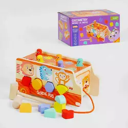 Ігровий центр C 57605 (24) дерев’яний, сортер, стукалка, 10 елементів, в коробці Ігровий центр C 57605 (24) дерев’яний, сортер, стукалка, 10 елементів, в коробці