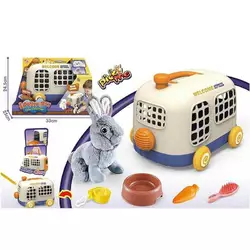 Кролик з аксесуарами 913-5 (18) переноска, миска, морква, щітка для вичісування, в коробці Кролик з аксесуарами 913-5 (18) переноска, миска, морква, щітка для вичісування, в коробці