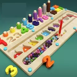 Логічна дерев’яна дошка C 74259 (24) цифри, гра з кілочками, сортер за кольорами, магнітний стилус, в коробці Логічна дерев’яна дошка C 74259 (24) цифри, гра з кілочками, сортер за кольорами, магнітний стилус, в коробці