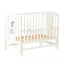 гр Ліжечко дитяче ЛІЛІ-2 "Зайчик" (1) шарнір-підшипник з відкидною боковиною, (Слонова кістка) гр Ліжечко дитяче ЛІЛІ-2 "Зайчик" (1) шарнір-підшипник з відкидною боковиною, (Слонова кістка)