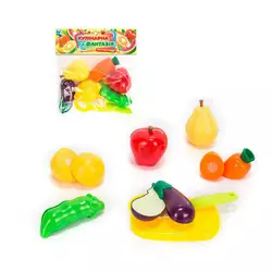 Набір продуктів “Кулінарна фантазія” 556622 (144/2) "WToys", 14 елементів, овочі та фрукти на липучках, дошка для нарізання, ніж, у пакеті Набір продуктів “Кулінарна фантазія” 556622 (144/2) "WToys", 14 елементів, овочі та фрукти на липучках, дошка для нарізання, ніж, у пакеті