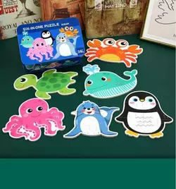 Пазли C 73878 (60) дерев`яні, 6 пазлів, пронумеровані, в боксі Пазли C 73878 (60) дерев`яні, 6 пазлів, пронумеровані, в боксі