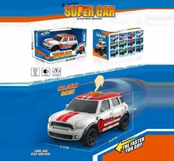 Машина музична E 25-1 (60/2) світло, звук, їздить вперед та назад, гумові колеса, масштаб 1:18, в коробці Машина музична E 25-1 (60/2) світло, звук, їздить вперед та назад, гумові колеса, масштаб 1:18, в коробці