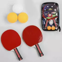 Ракетка для пінг-понгу C 44860 (50) "TK Sport", 2 шт + 3 м`ячики, в чохлі Ракетка для пінг-понгу C 44860 (50) "TK Sport", 2 шт + 3 м`ячики, в чохлі