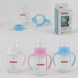гр Бутылочка стеклянная 55870 (48) с силиконовой соской, "BIMBO", 120 мл, 3 цвета, 1шт в коробке гр Бутылочка стеклянная 55870 (48) с силиконовой соской, "BIMBO", 120 мл, 3 цвета, 1шт в коробке