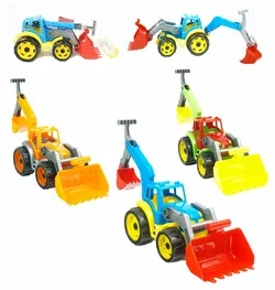 гр Іграшка "Трактор з двома ковшами" 3671 (9) "Technok Toys" 3 кольори, в сітці