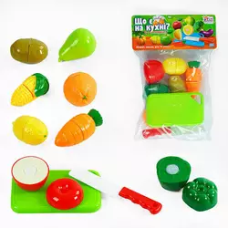 гр Продукти на липучках “Що є на кухні?” 65280 (192/2) "4FUN Game Club", 10 елементів, обробна дошка, ніж, у пакеті гр Продукти на липучках “Що є на кухні?” 65280 (192/2) "4FUN Game Club", 10 елементів, обробна дошка, ніж, у пакеті