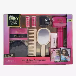 Набір перукаря 626002 (24) 9 аксесуарів, фен видуває повітря, 2 насадки, 2 бігуді, гребінець, люстерко у коробці Набір перукаря 626002 (24) 9 аксесуарів, фен видуває повітря, 2 насадки, 2 бігуді, гребінець, люстерко у коробці