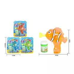 Пістолет з мильними бульбашками 81-14 (120/2) 3 кольори, “Рибка”, механічний принцип роботи, пляшка з мильним розчином, на листі, ВИДАЄТЬСЯ ТІЛЬКИ МІ Пістолет з мильними бульбашками 81-14 (120/2) 3 кольори, “Рибка”, механічний принцип роботи, пляшка з мильним розчином, на листі, ВИДАЄТЬСЯ ТІЛЬКИ МІ