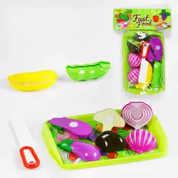 Набір овочів M 112 (360/2) на липучках, таця, ніж, фрукти, у пакеті Набір овочів M 112 (360/2) на липучках, таця, ніж, фрукти, у пакеті