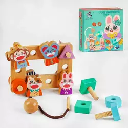 Логічна гра C 55637 (36) дерев`яна, 21 елемент, фігурна шнуровка, дерев`яні болтики, в коробці Логічна гра C 55637 (36) дерев`яна, 21 елемент, фігурна шнуровка, дерев`яні болтики, в коробці