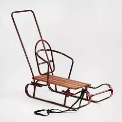 гр Санки "Королівські" 24506 плоскі полоззя, з ручкою, колір бордовий  (1) гр Санки "Королівські" 24506 плоскі полоззя, з ручкою, колір бордовий  (1)