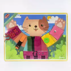 Бізіборд дерев`яний С 37154 (24) "Кішечка", у плівці Бізіборд дерев`яний С 37154 (24) "Кішечка", у плівці