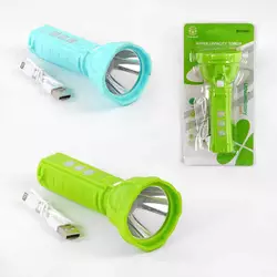 Ліхтар світлодіодний C 56757 (160) акумуляторний, 4 режими роботи, USB-кабель, на листі Ліхтар світлодіодний C 56757 (160) акумуляторний, 4 режими роботи, USB-кабель, на листі