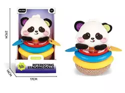 Пірамідка YT 24-73 (48/2) “Панда”, 23 см, 3 кільця, прорізувачі, брязкальце, в коробці Пірамідка YT 24-73 (48/2) “Панда”, 23 см, 3 кільця, прорізувачі, брязкальце, в коробці