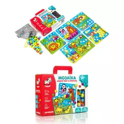 гр Гра настільна "Мозаїка. Зоопарк" (укр) ZB2002-02 (6) "Vladi Toys", гра-сортер, у коробці гр Гра настільна "Мозаїка. Зоопарк" (укр) ZB2002-02 (6) "Vladi Toys", гра-сортер, у коробці