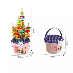 Конструктор MC 308 (24) “Квітуча галявина”, 156 деталей, наліпки, у відрі Конструктор MC 308 (24) “Квітуча галявина”, 156 деталей, наліпки, у відрі