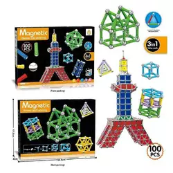 Магнітний конструктор AQ 2234 (72/2) 100 деталей, 7 типів елементів, в коробці Магнітний конструктор AQ 2234 (72/2) 100 деталей, 7 типів елементів, в коробці