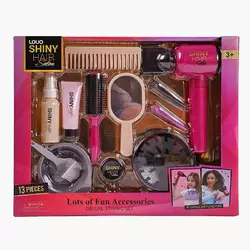 Набір перукаря 626015 (18) 13 аксесуарів, фен видуває повітря, 2 насадки, 2 заколки, гребінець, щітка, люстерко, в коробці Набір перукаря 626015 (18) 13 аксесуарів, фен видуває повітря, 2 насадки, 2 заколки, гребінець, щітка, люстерко, в коробці