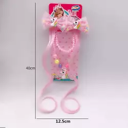 Набір прикрас A 12 (600/2) намисто, браслет, 2 прядки штучного волосся на заколках, прикраси-єдинороги, в пакеті Набір прикрас A 12 (600/2) намисто, браслет, 2 прядки штучного волосся на заколках, прикраси-єдинороги, в пакеті