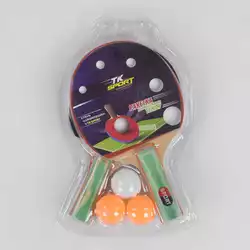 Набор ракеток для пинг-понга С 34429 (50) "TK Sport" 2 ракетки + 3 мяча, в слюде