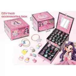 Набір прикрас A 62601 (36/2) намистини, підвіски, фурнітура, резинки, в коробці Набір прикрас A 62601 (36/2) намистини, підвіски, фурнітура, резинки, в коробці