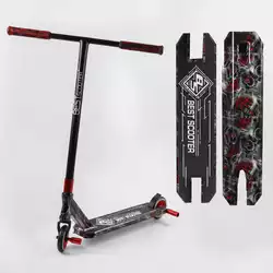 Самокат трюковый Best Scooter BS-99622 (4) HIC-система, ПЕГИ, алюминиевый диск и дека с ПРИНТОМ, колёса PU, d=110мм, ширина руля - 60 см, в коробке Самокат трюковый Best Scooter BS-99622 (4) HIC-система, ПЕГИ, алюминиевый диск и дека с ПРИНТОМ, колёса PU, d=110мм, ширина руля - 60 см, в коробке