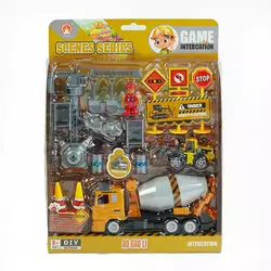 Набір спецтехніки 3389-6 A (48/2), інерційний механізм, 2 машинки, фігурка героя, інструменти, на листі Набір спецтехніки 3389-6 A (48/2), інерційний механізм, 2 машинки, фігурка героя, інструменти, на листі